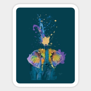 Full of Colors, Elephant Illustration Sticker